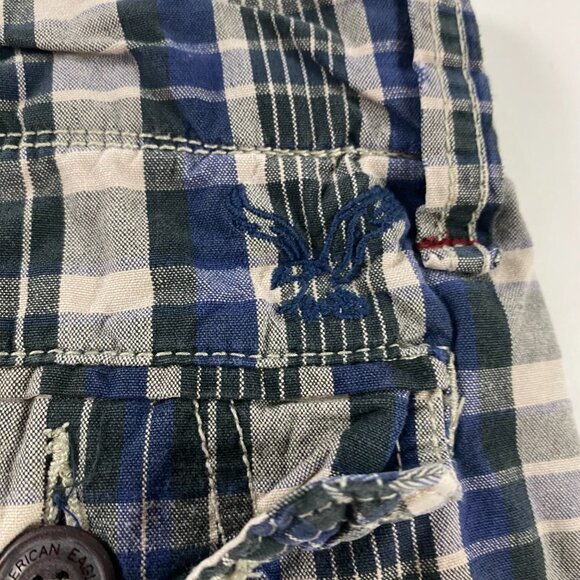 American Eagle Outfitters Classic Length Plaid Cargo Shorts Mens Size 32 Cotton - Picture 5 of 12